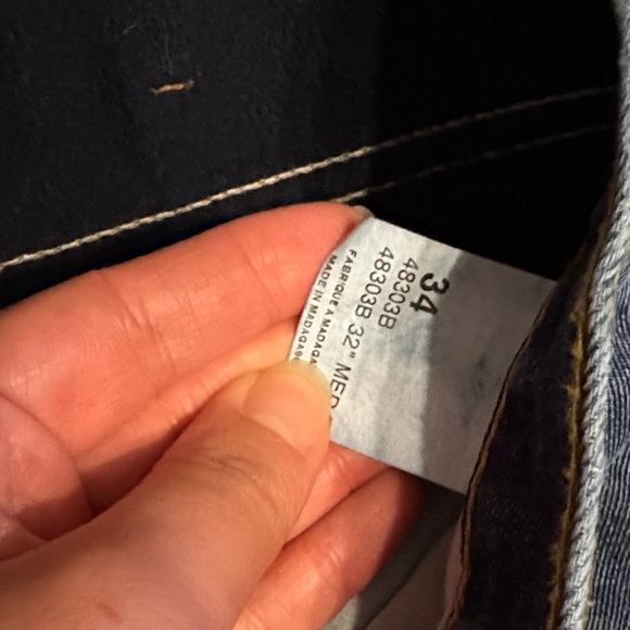 RK Brand Dark Blue Wash Fleece Lined Jeans Size: 34X32 - Picture 4 of 7